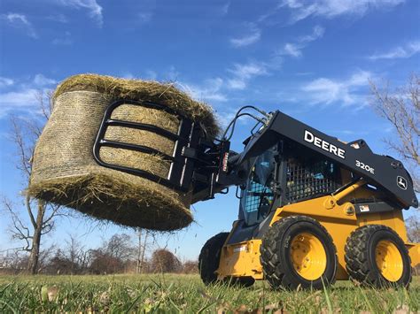 round bale handler for skid steer|skid steer bale attachments.